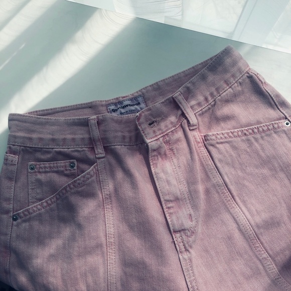 Korean Design Pink Denim Pants - Picture 14 of 16